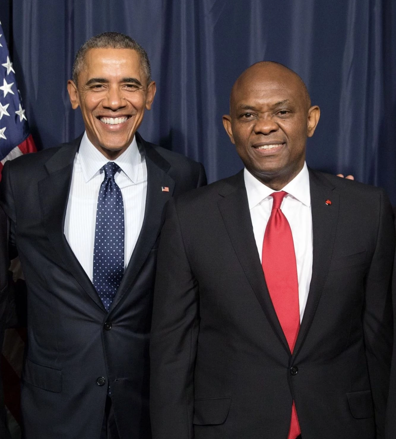Le président des héritiers Tony Elumelu et Obama